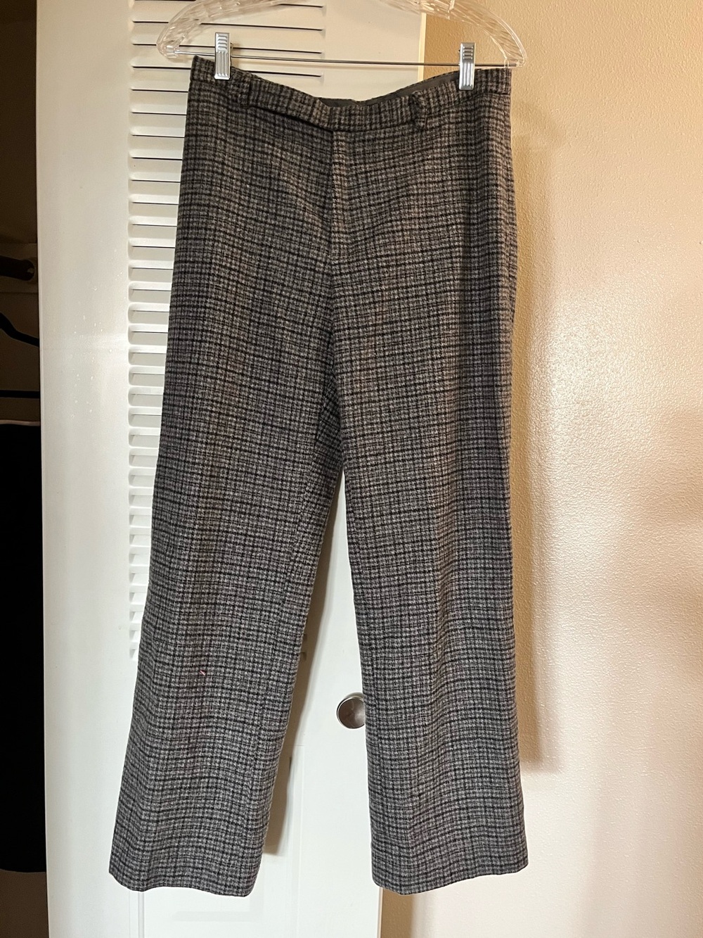 GAP Gray Plaid Straight-Leg Trousers